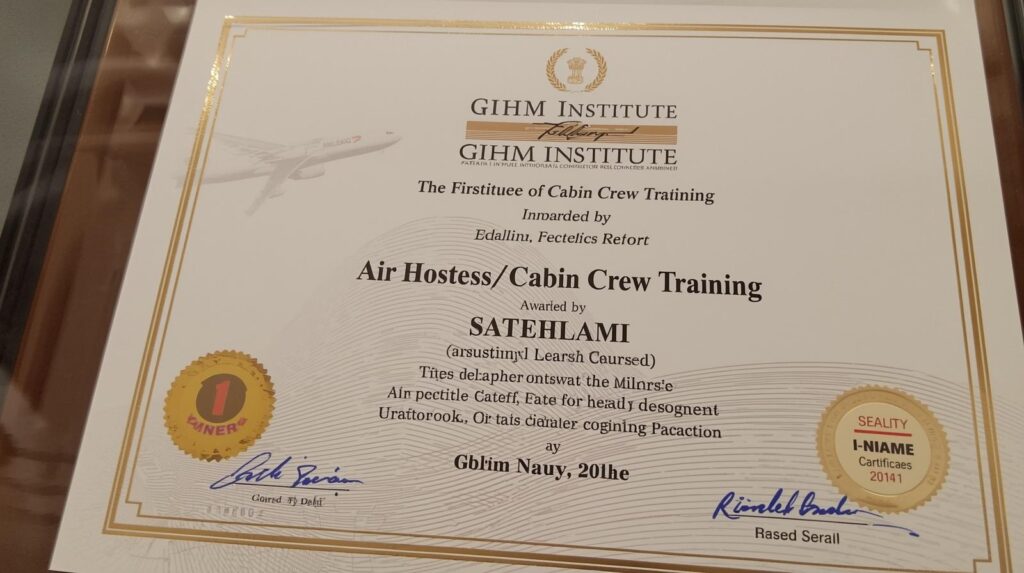 Certificate In Air Hostess/ Cabin Crew Training in Delhi