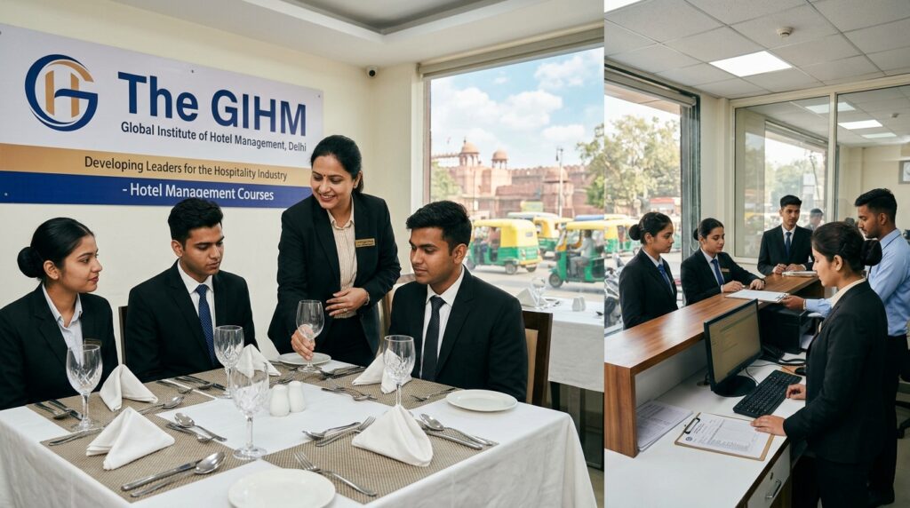 Join the best Hotel management course near Sarojini Nagar at The GIHM. Industry-focused training with excellent placement support.