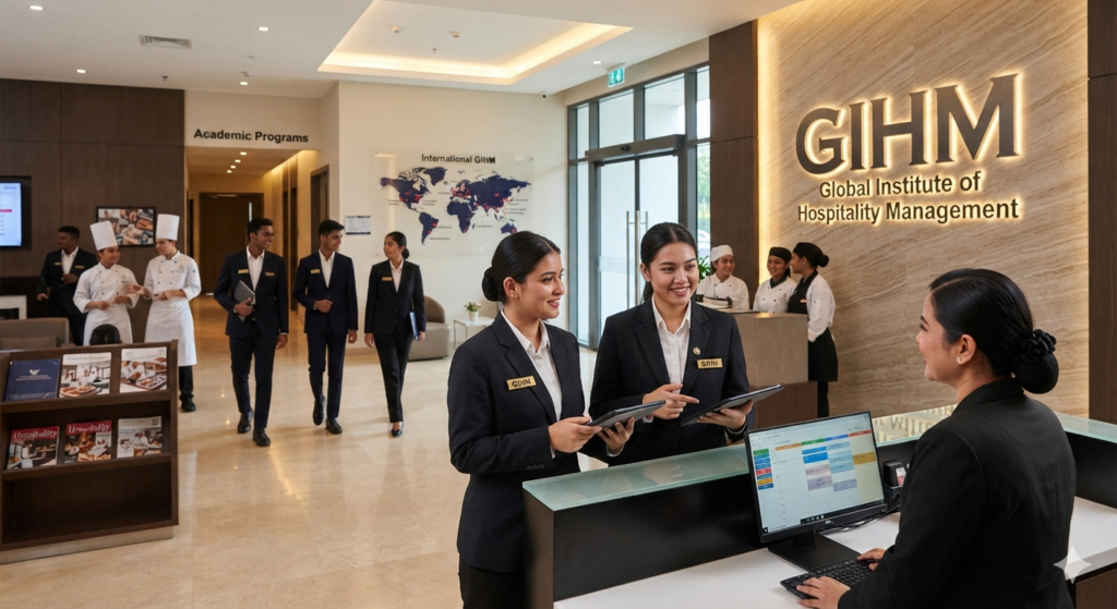 Hotel Management Institute in Delhi with 100% Placement Assistance GIHM students training