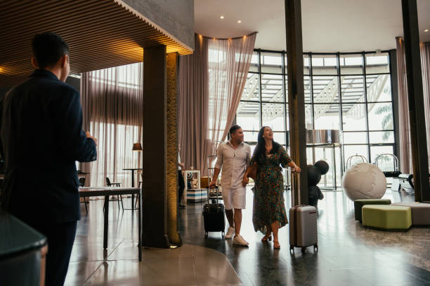 Hotel event planner coordinating a professional hospitality event